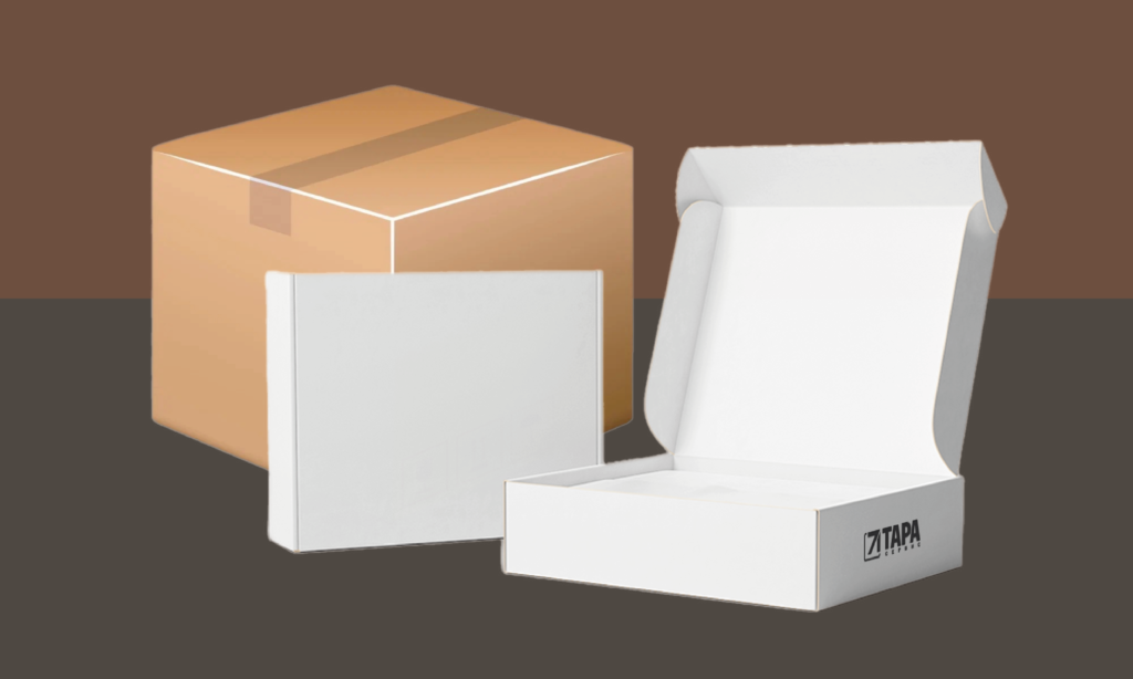 Производство картонных коробок из бурого и белого картона
